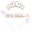 Fashion Rhinestone Number Crown Hairband and Sash Set for Birthday Party