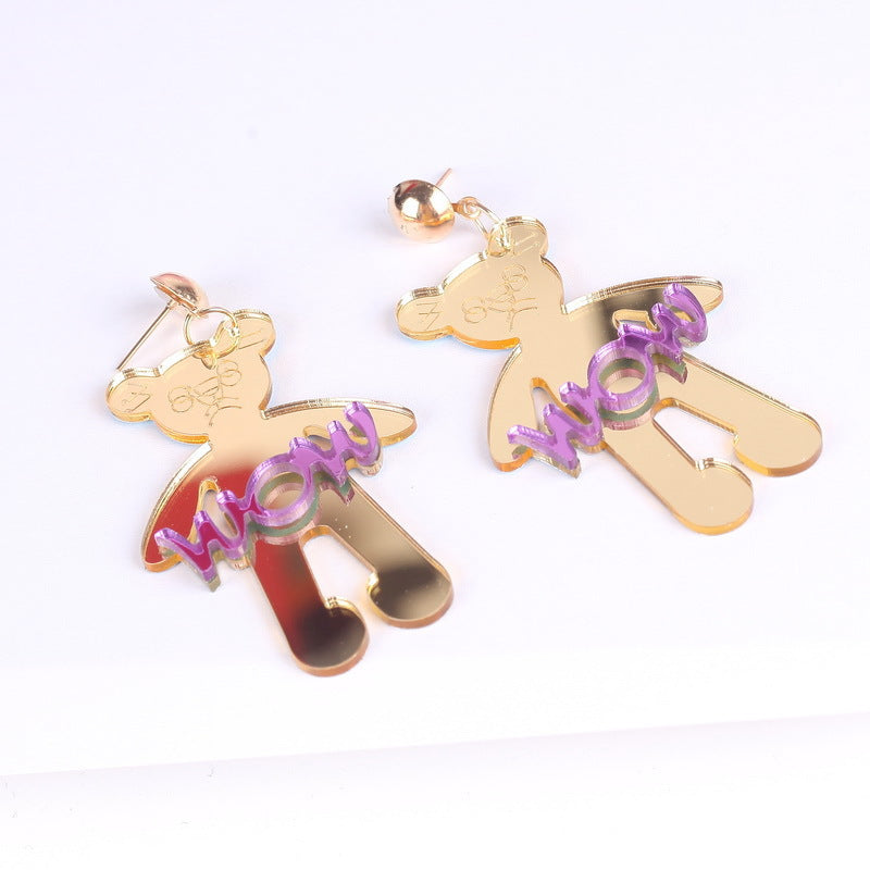 Acrylic Animal Dinosaur Bee Parrot Frog Drop Earrings for Women