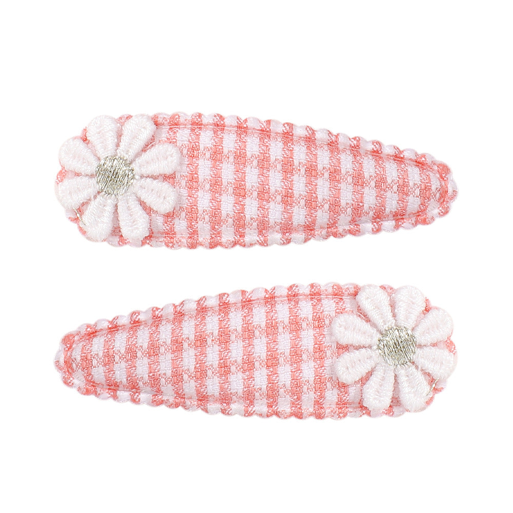 Sunflower Daisy Plaid Hair Clip for Girls - Cute Children's Hairpin Accessories