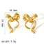 French Style Bow Knot Alloy & Titanium Steel Earrings - Light Luxury Stainless Steel Studs for Women