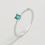 Simple Geometric Sterling Silver Square Paraiba Tourmaline-Inspired Ring