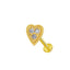 Heart Shaped Lip Rings with Bow Knot and Pearl Pendant - Stainless Steel and Gold Plated