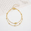 IG Style Heart Shape Gold Plated Stainless Steel Double Layer Women's Anklet