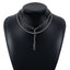 Simple Style Solid Color Alloy Layered Tassel Chain Necklace