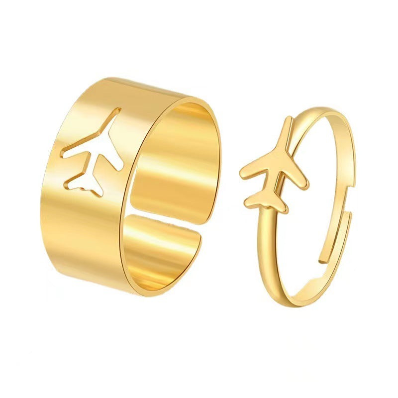 Fashion Geometric Hollow Adjustable Dinosaur Ring Set - Trendy Minimalist Jewelry