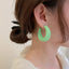 Simple Candy Color Matte C-shaped Acrylic Earrings with S925 Silver Needle