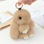 Plush Rabbit Faux Fur Bag and Car Charm Keychain