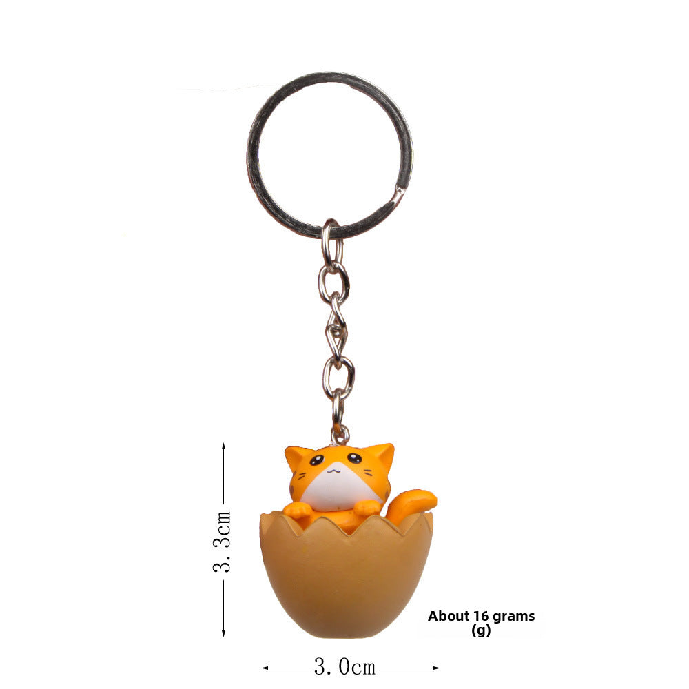 Cute Cat Alloy Plastic Keychain Pendant - DIY Creative Cartoon Design