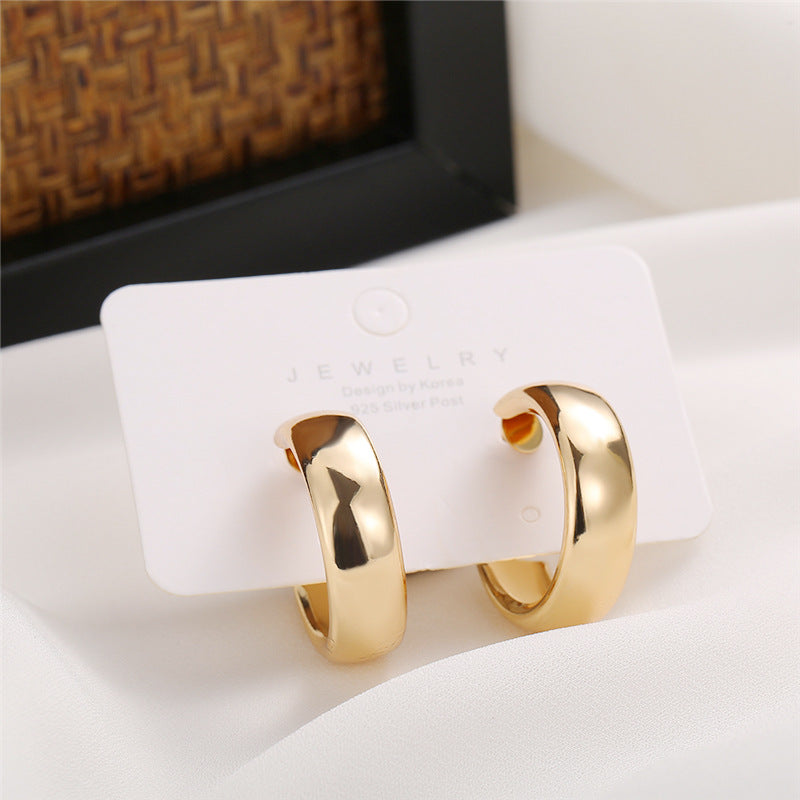 Simple Style Geometric Alloy Plating Hoop Earrings 1 Pair