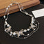 Elegant Korean Butterfly Rhinestone Pearl Choker Necklace