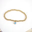 New Wild Gold Ball Beaded Color Oil Drop Heart-shaped Elastic Copper Bracelet