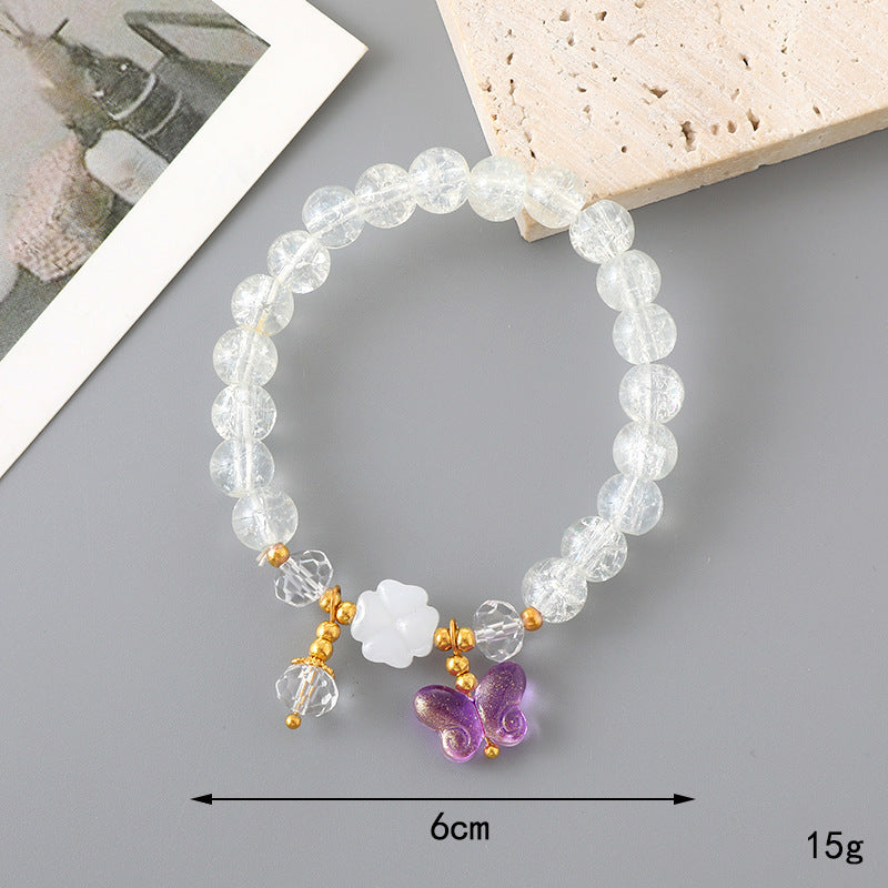 Lady Sweet Classic Pentagram Bell Crystal Alloy Moonstone Bracelets for Women