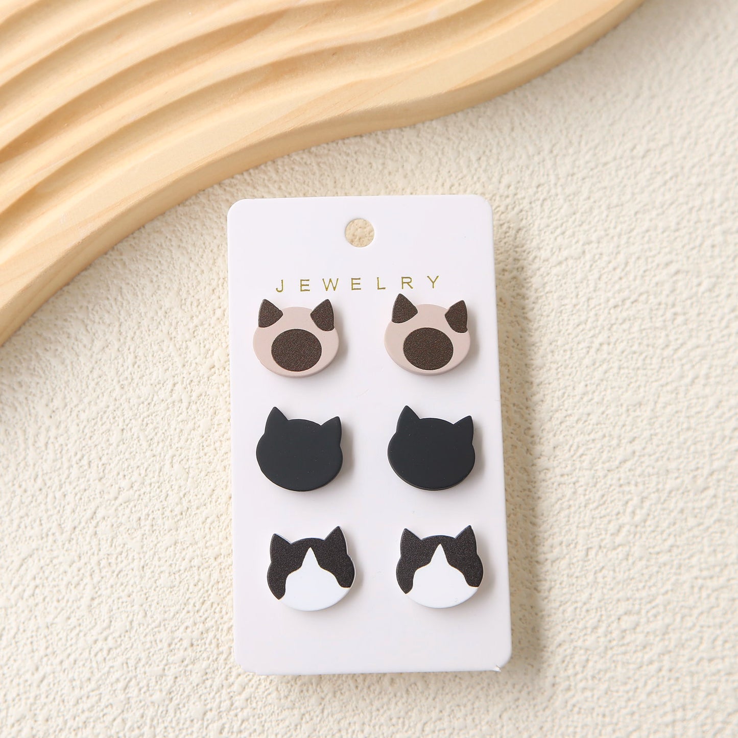 1 Set Minimalist Cat Resin Drop Earrings - Acrylic Studs DIY Kit