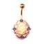 Rose Gold Plated Zircon Butterfly & Snowflake Belly Ring with Rhinestones