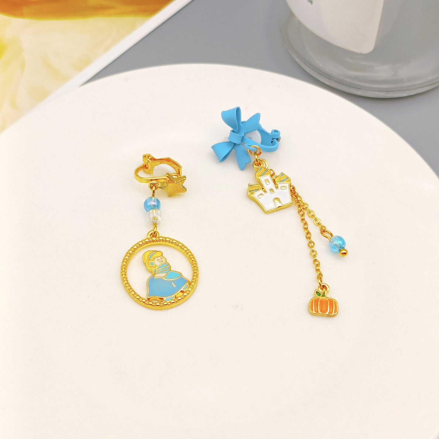 Fashion Cartoon Alloy Enamel Stoving Varnish Drop Earrings