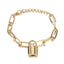 Geometric Alloy Plated Punk Metal Twist Chain Lock Bracelet