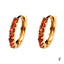 Rainbow Colorful Zircon Hoop Earrings 18k Gold Plated Copper