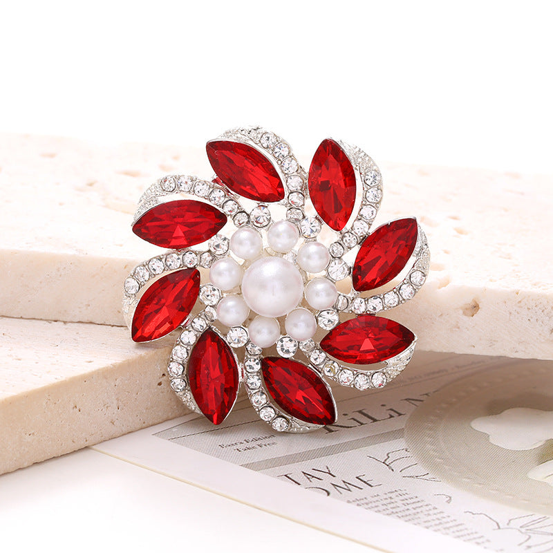 4cm Zinc Alloy Flower Gemstone and Crystal DIY Ornament Accessories