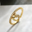 Classic Minimalist Heart Shape Zircon Gold Plated Charm Ring