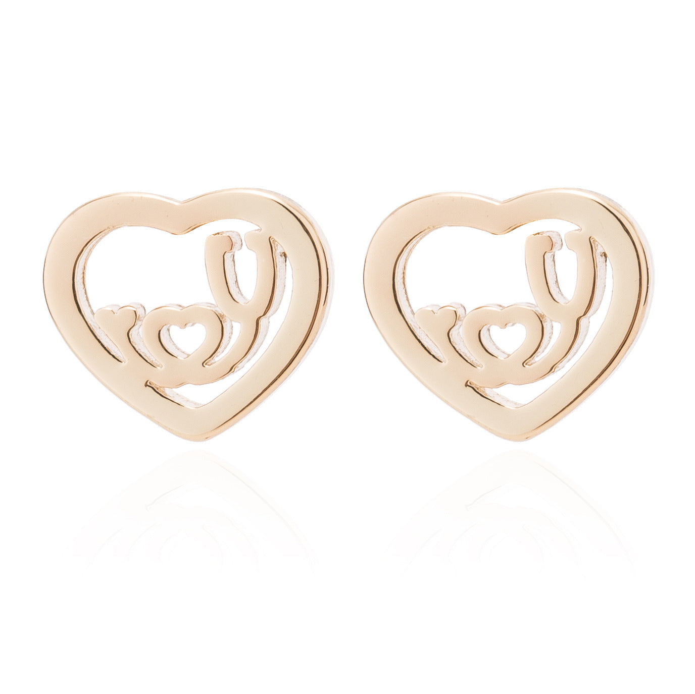 Stainless Steel Geometric Rose & Animal Stud Earrings Set