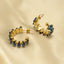 1 Pair Fashion C Shape Titanium Steel Inlay Rhinestones Earrings