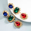 Retro Geometric Colorful Rhinestone Long Earrings for Women