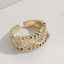 Elegant Geometric 14K Gold Plated Zircon Open Ring