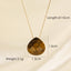 Classic Style Water Droplets Stainless Steel Natural Stone Plating Pendant Necklace