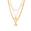 Vintage Style Star Moon Stainless Steel Layered Necklaces Gold Plated Stainless Steel Necklaces