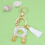 Fashion Letter Tassel Alloy Epoxy Crystal Keychain Pendant