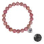 Simple Heart Agate Beaded Women's Bracelet with 100 Languages 'I Love You' Projection Pendant