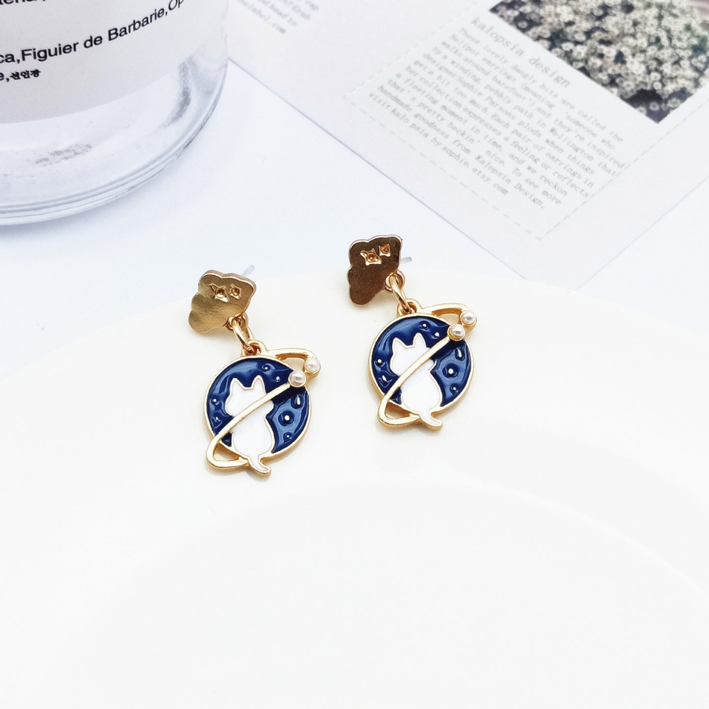 Fashion Cartoon Alloy Enamel Stoving Varnish Drop Earrings