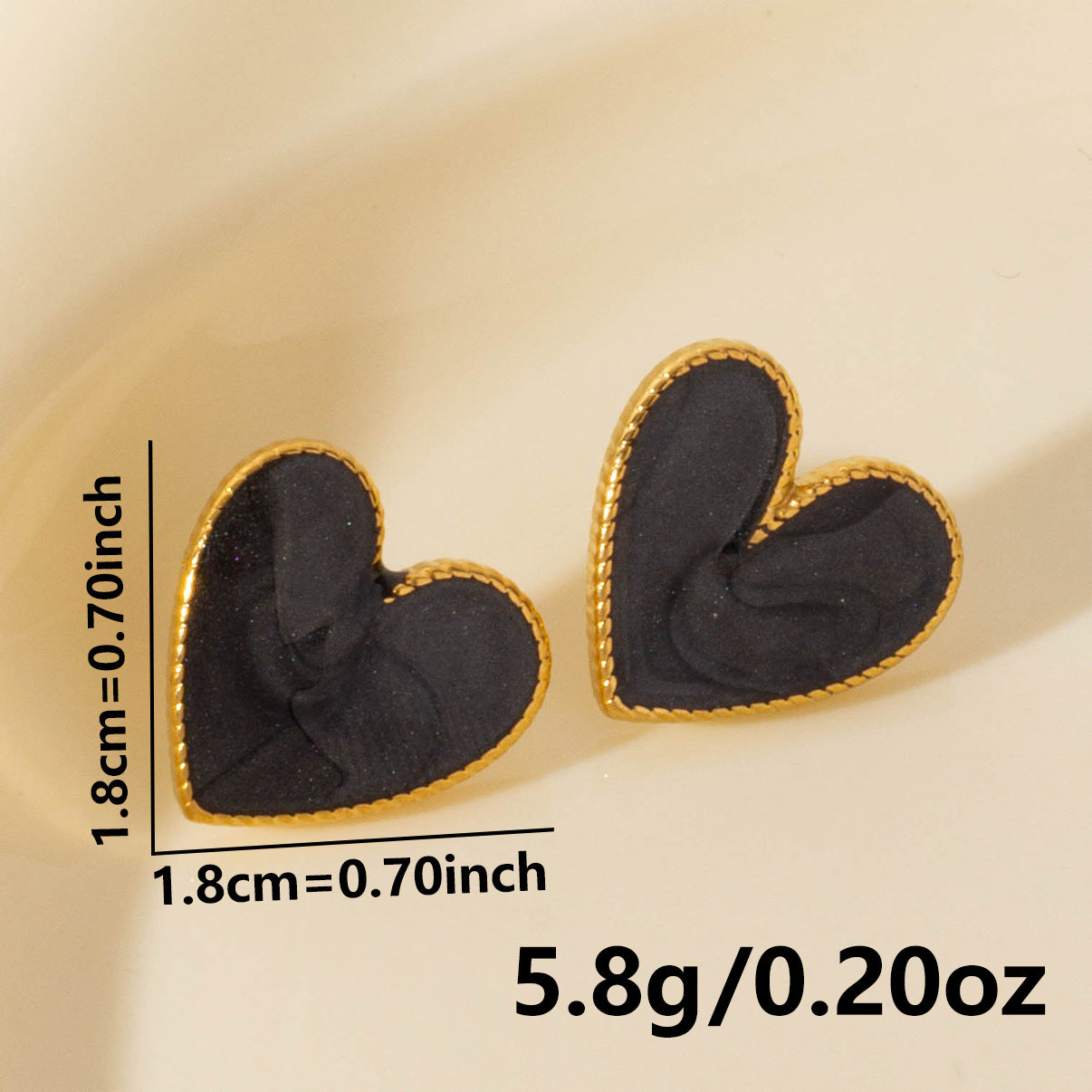 Elegant Heart Shape Stainless Steel Stud Earrings