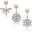 Fashion Crown Stainless Steel Zircon Belly Ring Set - 3 Piece Body Piercing Jewelry