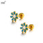 Three-Dimensional Petal Flower Titanium Steel Earrings and Ear Clip