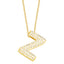 Simple Style Shiny Letter Stainless Steel Copper Plating Inlay Zircon 18K Gold Plated Pendant Necklace