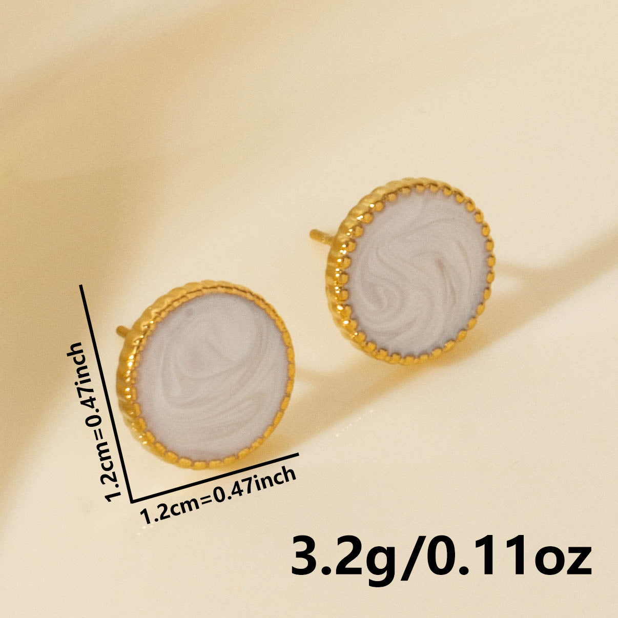 Elegant Geometric 18k Gold Plated Stainless Steel Round Earrings