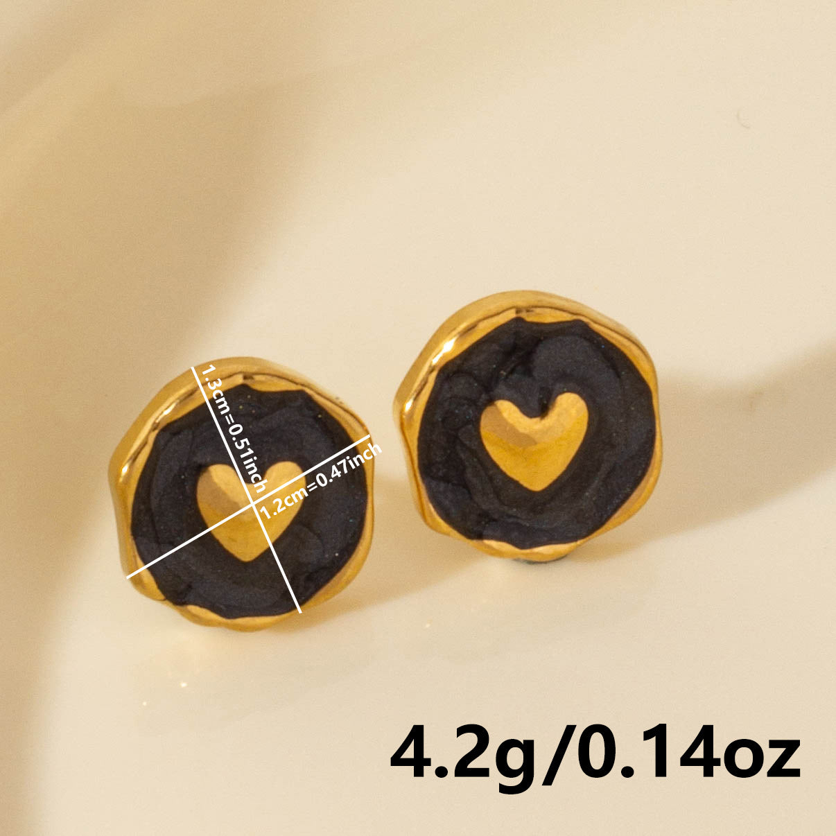 Elegant Heart Shape Stainless Steel Stud Earrings