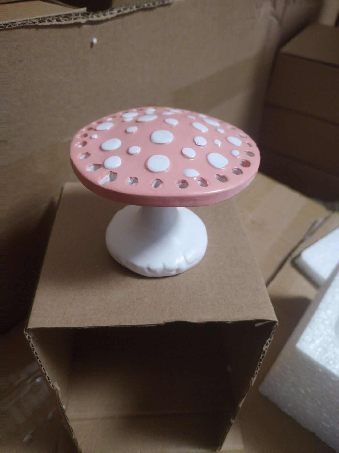 Cute Mushroom Resin Jewelry Display Stand with 26 Holes for Earrings