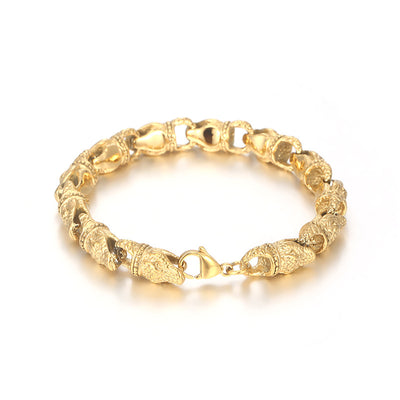 18K Gold Plated Geometric Snake Head Stainless Steel Bracelet