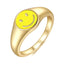 Simple Smiley Face Gold Plated Open Ring for Women