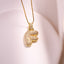 Vintage 18k Gold Plated Zircon Initial Pendant Necklace