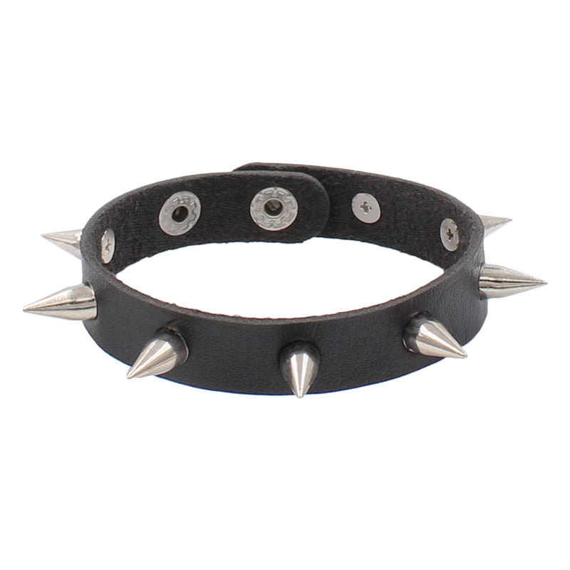 Rock Punk Style Spiked PU Leather Unisex Wristband Bracelet