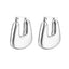 1 Pair Fashion 18K Gold Plated Stainless Steel Oval Hoop Earrings