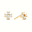 1 Pair Geometric Wave Flower Rhombus Sterling Silver Zircon Stud Earrings