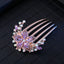 Women's Color Block Alloy Zircon Rhinestone Hair Comb Clip Ornament