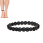 Retro Matte Black Magnetic Stone Beaded Anklet