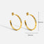 18K Gold Plated Geometric Zircon Stainless Steel Hoop Earrings