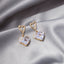 1 Pair Elegant Heart Shape Crystal Alloy Drop Earrings for Women