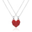 Fashion Heart Magnetic Couple Pendant Necklace with Leather Rope